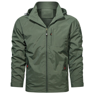 Prošívaná větrovka Policee Security Guard s nášivkami na zakázku pro pánskou dlouhou nepromokavou silnou zimní plátěnou stojáčkem s předním límcem