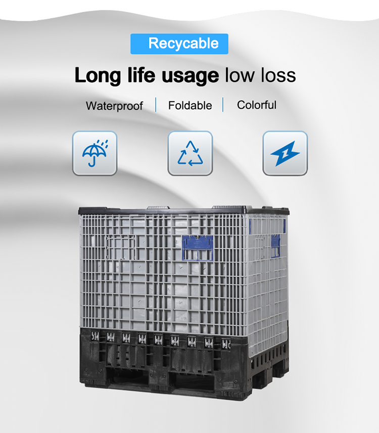 Plastic Pallet Bin Heavy Duty Stackable Container for Industrial Storage Warehouse and Material Handling