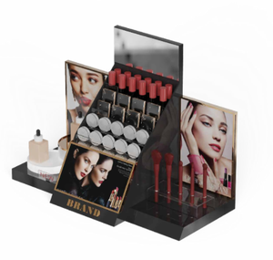 YIIAO Velkoobchodní akrylové rekvizity na vystavení kosmetiky s držákem na rtěnku pro make-up Palette Island Beauty Stores Mall