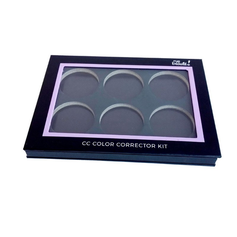 Velkoobchodní 6-dírkové DIY průhledné okénko prázdné kartonové palety balení tisk pro make-up přizpůsobitelné DIY pouzdro na oční stíny