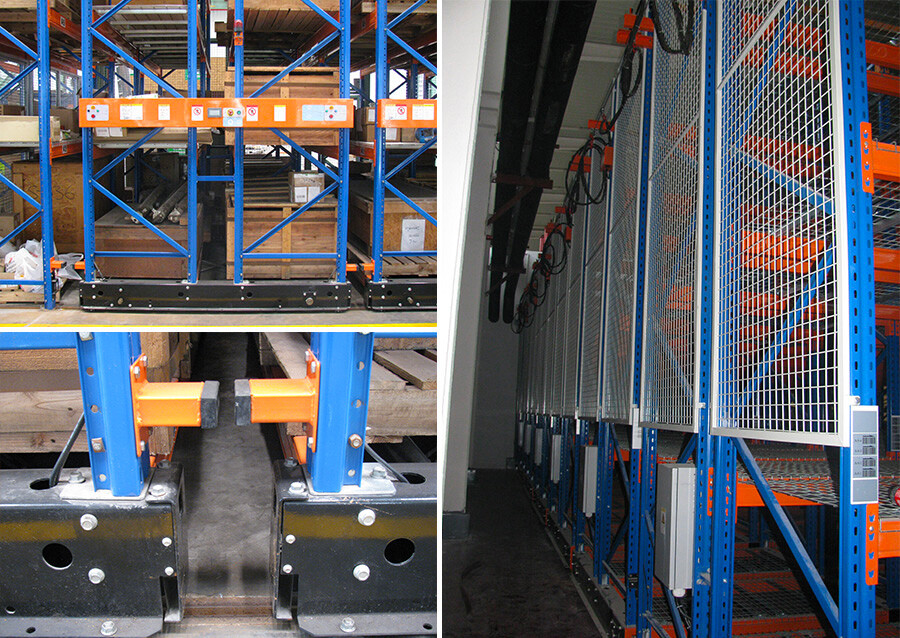 Průmyslový těžký sklad s vysokou účinností, elektrický mobilní skladovací regál, automatický mobilní regálový systém, paletový regál