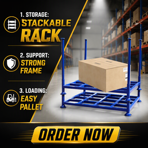 CASE CARTER OEM Heavy Duty Warehouse Stack Odnímatelná kovová pozinkovaná ocelová paleta s tlakovým povlakem