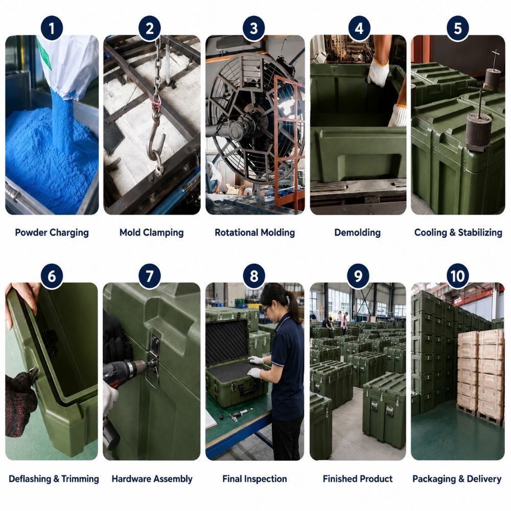 3140x620x830mm Heavy Duty Long Rotomolded Protective Cargo Case for Energy Utility and Communication Equipment