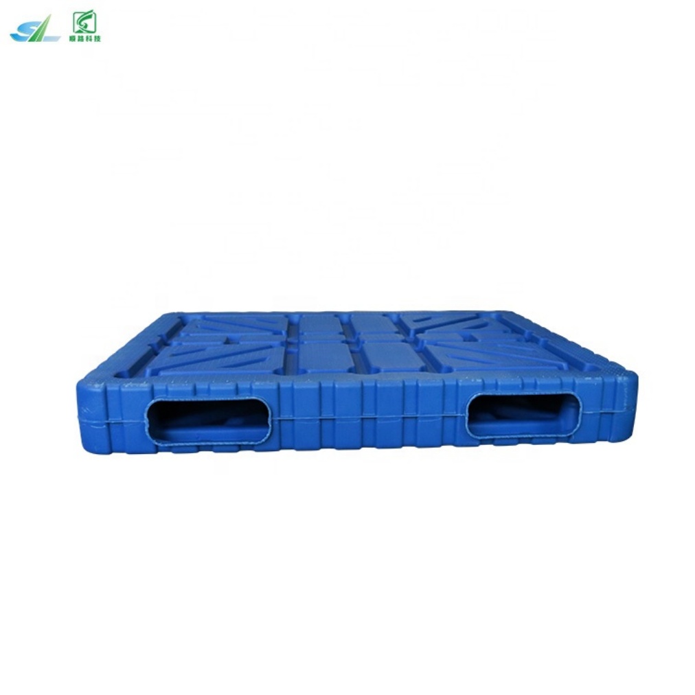 Shunlu Oboustranná 4cestná vstupní logistická paleta pro vyfukování s dutinami, modrá 1200x1000x150mm, dynamické zatížení 2 tuny, statické zatížení 6 tun