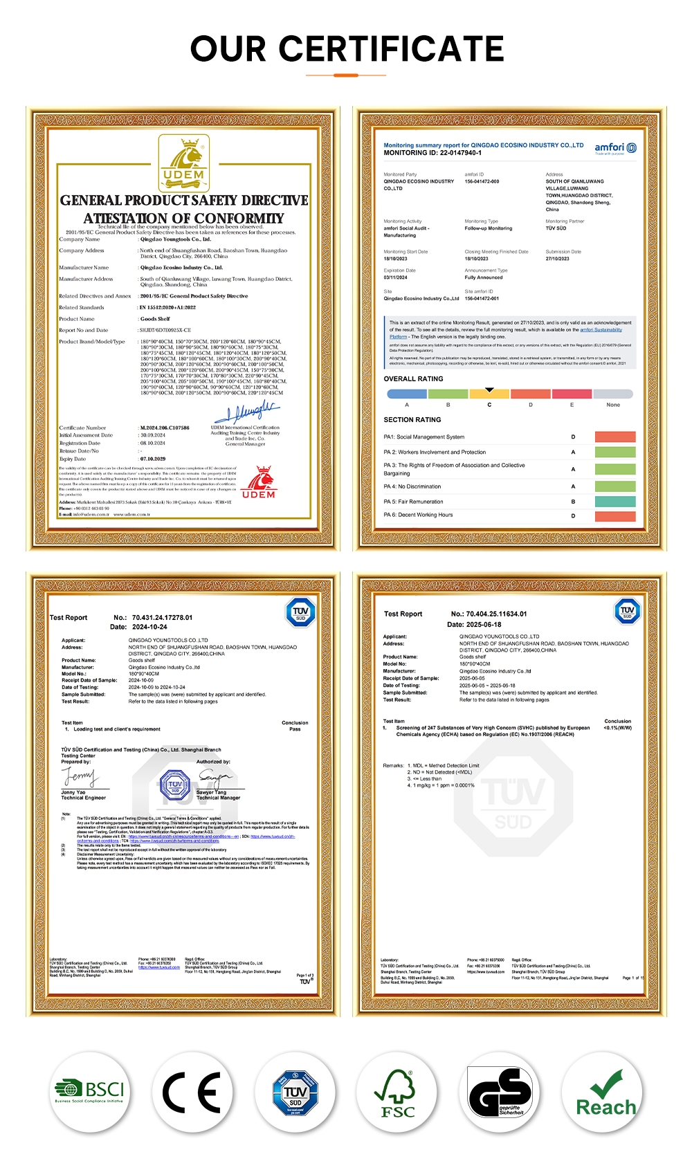 Přehled certifikací