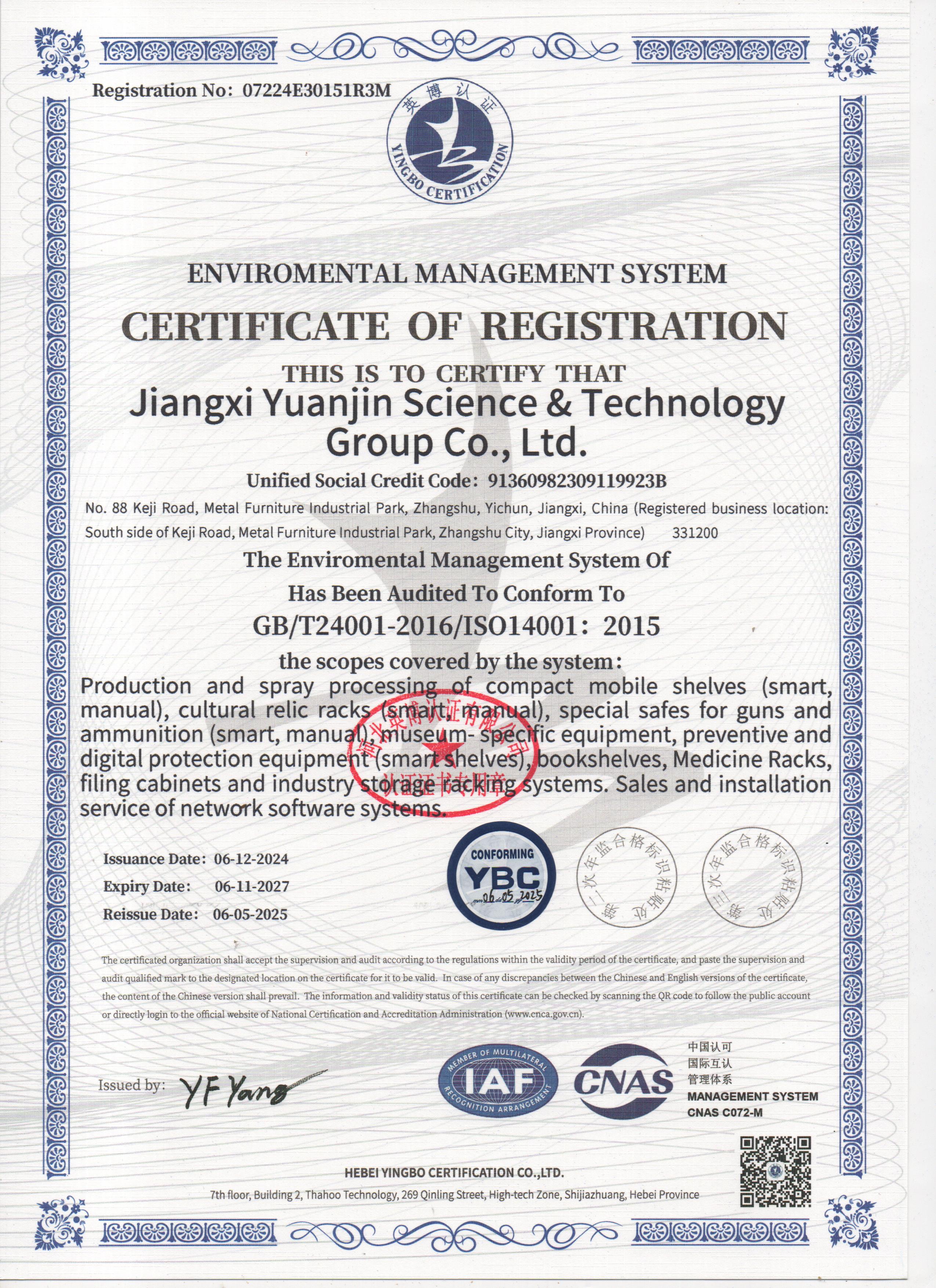 Certifikace a provozní prostory