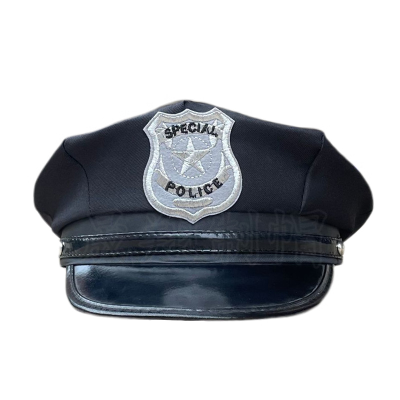 Dospělé policejní čepice Plochá kostýmní čepice Osmiboká uniforma Rekvizita pro Cosplay Párty Halloween Prodyšný Polyester Unisex