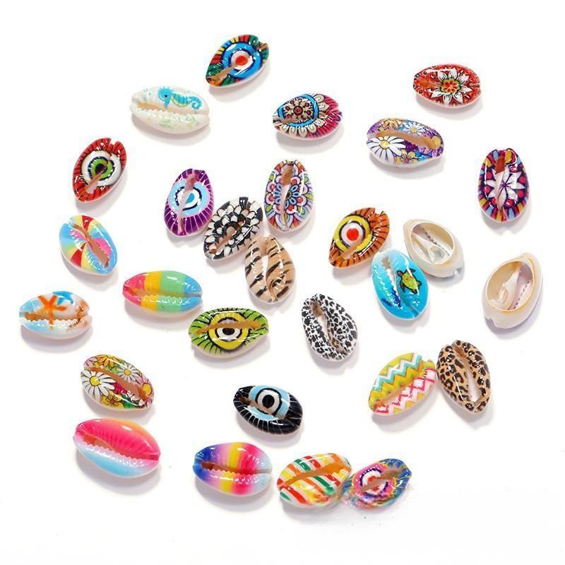 Bleached & Printed Seashells - DIY Necklace/Bracelet Craft Accessories