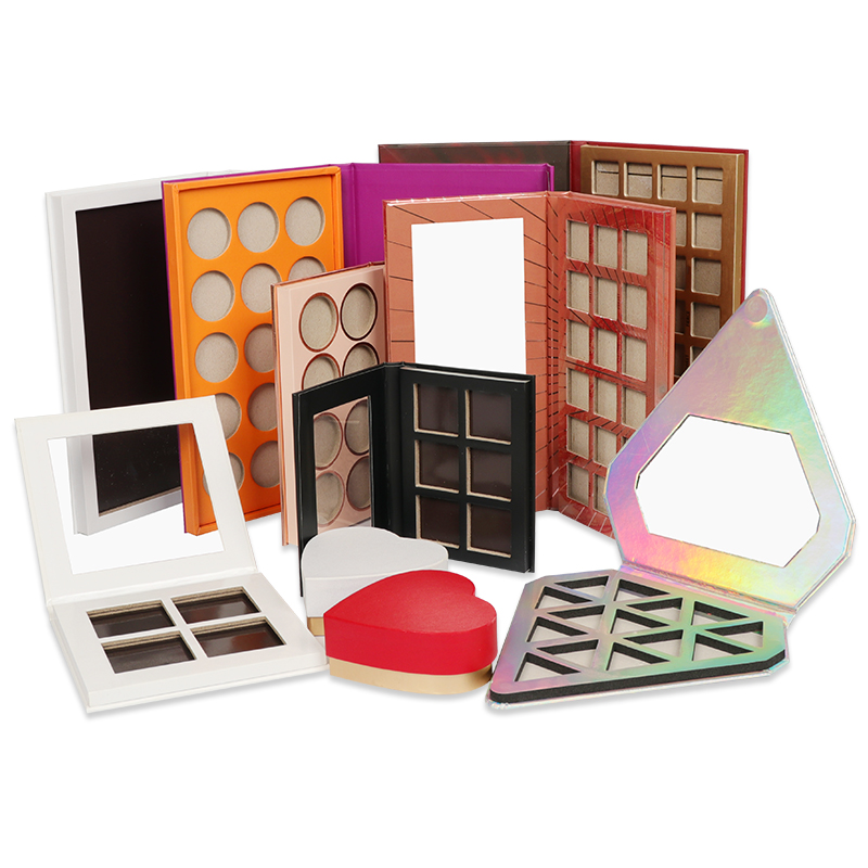 Velkoobchodní 6-dírkové DIY průhledné okénko prázdné kartonové palety balení tisk pro make-up přizpůsobitelné DIY pouzdro na oční stíny