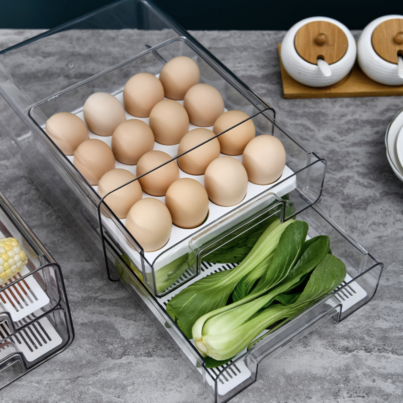 Žhavý výprodej Moderní obdélníkový plášť Plastové šperky Kosmetické pouzdro na masku Úložný box Přenosný make-up organizér Vstřikování Transparent