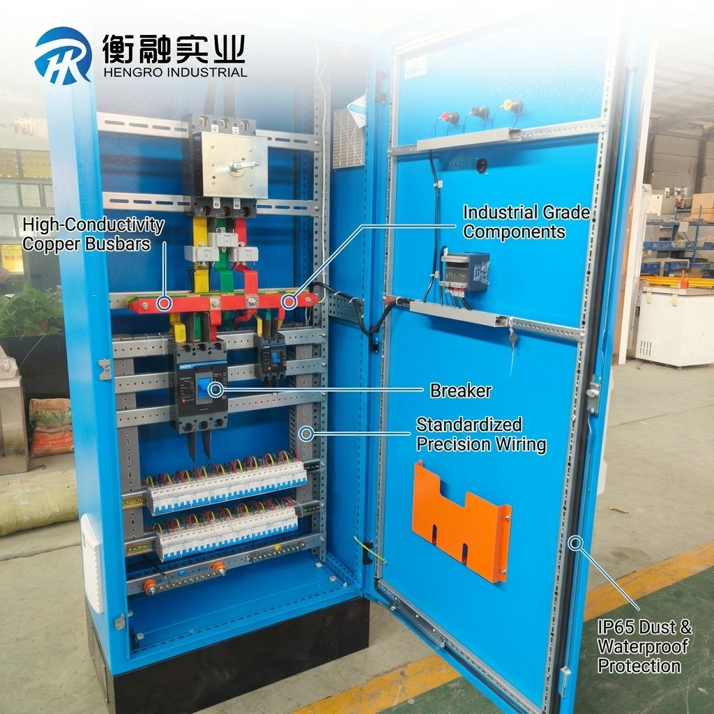 Kryt rozvaděče Hengrong IP54 s PLC, PS 9násobný profil, plášť systému úložiště energie