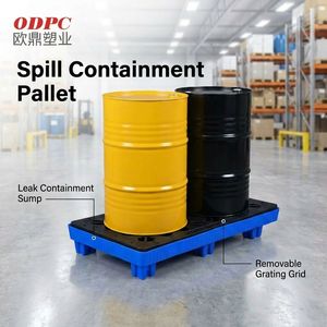 ODPC Heavy Duty 4 Sudová zachytávací paleta s vypouštěcí zátkou, nepropustná zátka na rozlité kapaliny pro skladování ropných chemikálií