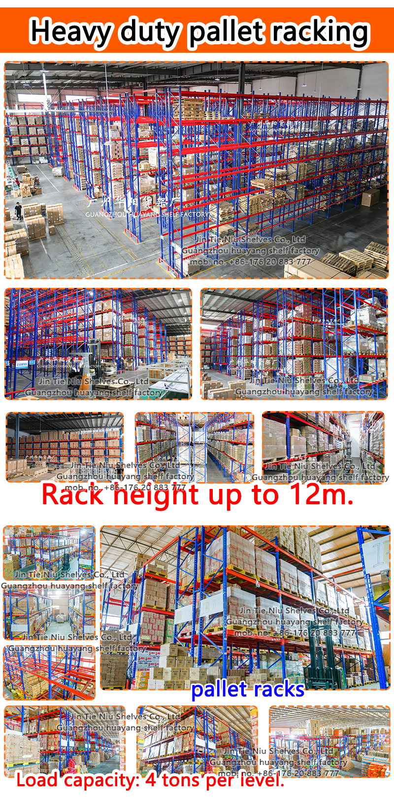 Stohovatelné paletové regály a skladovací systémy 1000KG 2000KG 3000KG