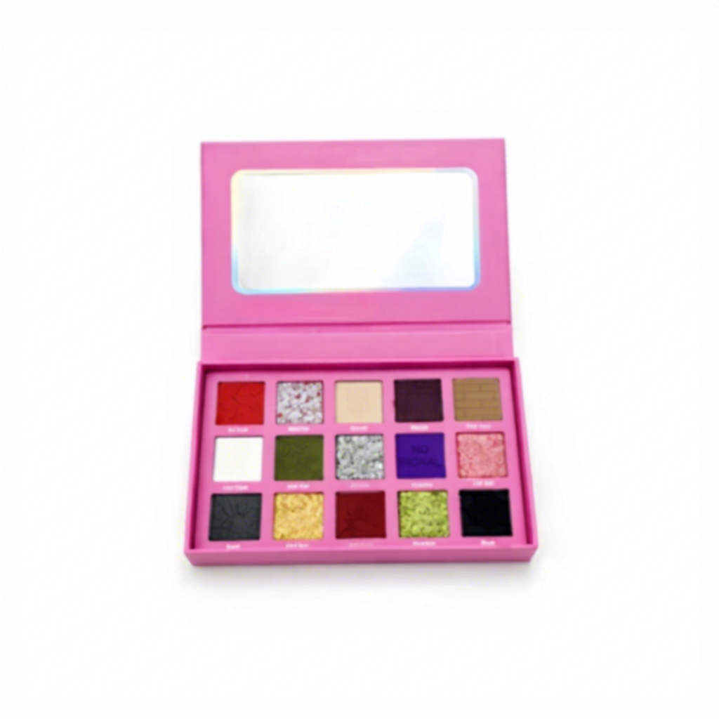 Vlastní magnetická překlápěcí pevná krabička na oční stíny s více dutinami, prázdná přenosná paleta na make-up, kosmetické pouzdro s reliéfem