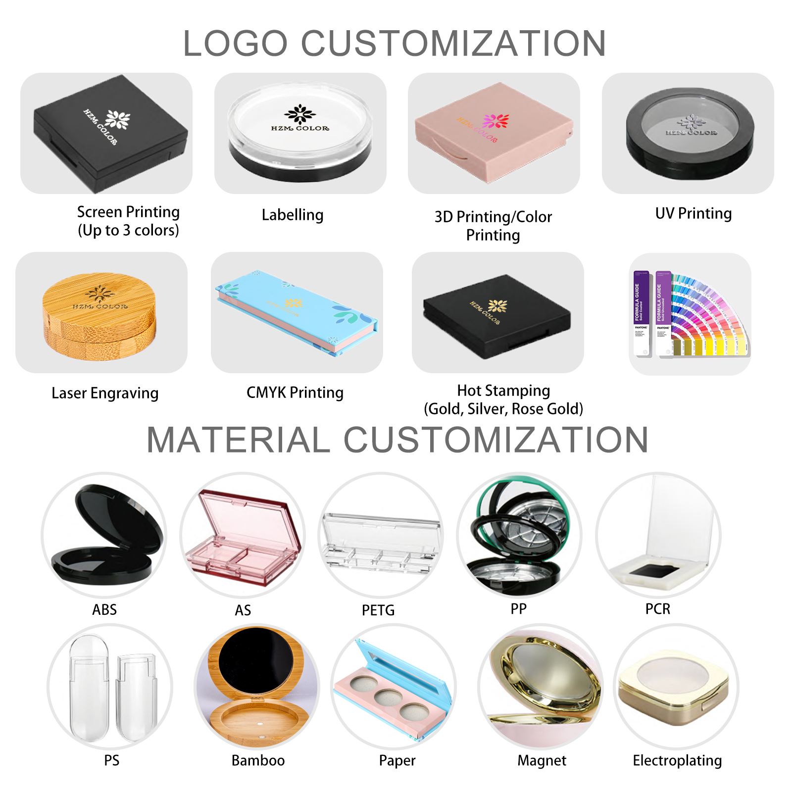 OEM/ODM Vlastní logo Transparentní 9barevné pigmentované oční stíny Prázdná paleta Luxusní pouzdro na balení pro make-up nástroje