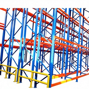 Topeasy Heavy Duty Steel Selective Paletový Regálový Systém s Dvojitou Hloubkou Výškově Nastavitelnou Modrooranžovou Pro Sklad