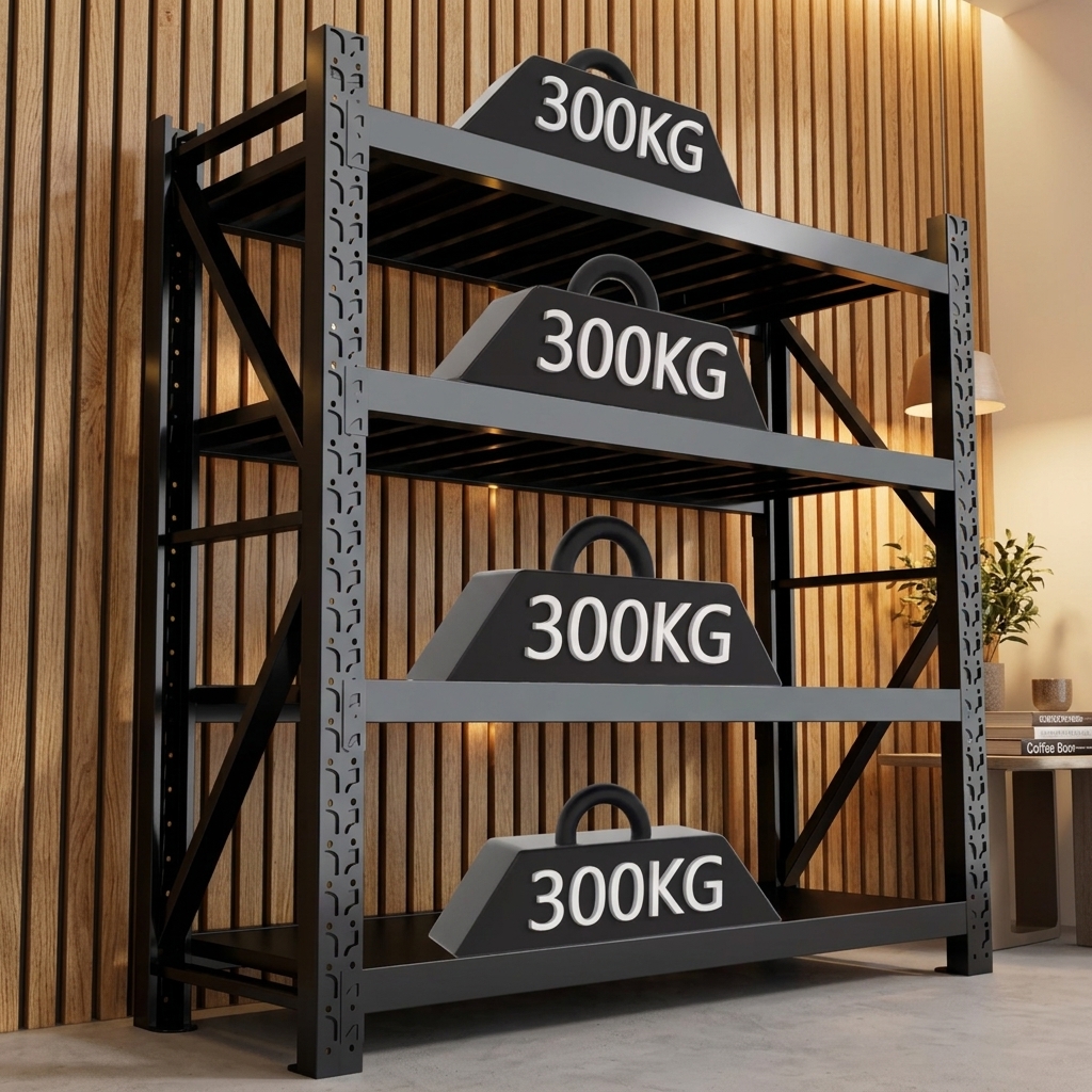 Vítejte v dodávkách, distributoři, agenti a velkoobchodníci. Skladovací regály do skladu s nosností 300 kg, kovové regálové police pro skladování.