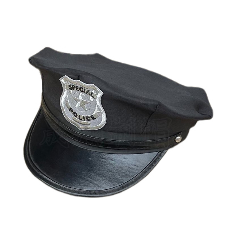 Dospělé policejní čepice Plochá kostýmní čepice Osmiboká uniforma Rekvizita pro Cosplay Párty Halloween Prodyšný Polyester Unisex