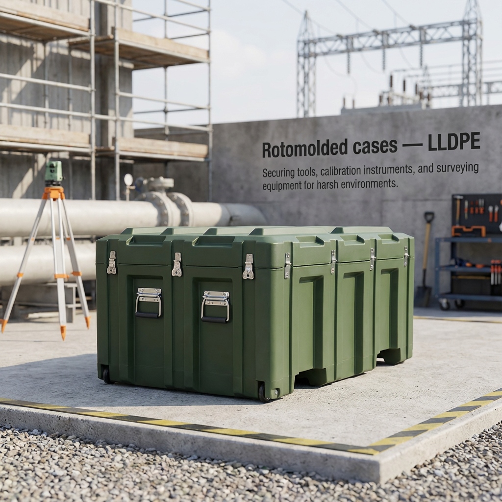 HDPE přepravní box z rotačně lisovaného materiálu pro logistiku, logistiku citlivého vybavení, rotační box s vlastní pěnovou vložkou